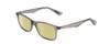 Profile View of Ernest Hemingway H4857 Designer Polarized Reading Sunglasses with Custom Cut Powered Sun Flower Yellow Lenses in Shiny Shadow Grey Crystal Unisex Cateye Full Rim Acetate 53 mm