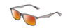 Profile View of Ernest Hemingway H4857 Designer Polarized Sunglasses with Custom Cut Red Mirror Lenses in Shiny Shadow Grey Crystal Unisex Cateye Full Rim Acetate 56 mm