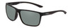 Profile View of Smith Optics Riptide Designer Polarized Sunglasses with Custom Cut Smoke Grey Lenses in Matte Black Unisex Rectangle Full Rim Acetate 57 mm