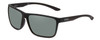 Profile View of Smith Optics Riptide Designer Polarized Reading Sunglasses with Custom Cut Powered Smoke Grey Lenses in Matte Black Unisex Rectangle Full Rim Acetate 57 mm
