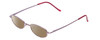 Profile View of Metal Flex KIDS 1001 Designer Polarized Sunglasses with Custom Cut Amber Brown Lenses in Shiny Lavender Purple Ladies Oval Full Rim Metal 43 mm