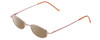 Profile View of Metal Flex KIDS 1001 Designer Polarized Sunglasses with Custom Cut Amber Brown Lenses in Shiny Light Pink Ladies Oval Full Rim Metal 43 mm