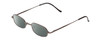 Profile View of Metal Flex KIDS 1005 Designer Polarized Sunglasses with Custom Cut Smoke Grey Lenses in Dark Gunmetal/Black Ladies Oval Full Rim Metal 44 mm