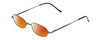 Profile View of Metal Flex KIDS 1005 Designer Polarized Sunglasses with Custom Cut Red Mirror Lenses in Dark Gunmetal/Black Ladies Oval Full Rim Metal 44 mm
