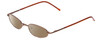 Profile View of Metal Flex KIDS XX Designer Polarized Sunglasses with Custom Cut Amber Brown Lenses in Shiny Metallic Brown Ladies Oval Full Rim Metal 48 mm