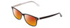 Profile View of Ernest Hemingway H4617 Designer Polarized Sunglasses with Custom Cut Red Mirror Lenses in Shiny Black Crystal Unisex Cateye Full Rim Acetate 56 mm