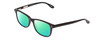 Profile View of Ernest Hemingway H4617 Designer Polarized Reading Sunglasses with Custom Cut Powered Green Mirror Lenses in Shiny Black Unisex Cateye Full Rim Acetate 56 mm