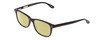 Profile View of Ernest Hemingway H4617 Designer Polarized Reading Sunglasses with Custom Cut Powered Sun Flower Yellow Lenses in Shiny Black Unisex Cateye Full Rim Acetate 56 mm