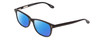 Profile View of Ernest Hemingway H4617 Designer Polarized Reading Sunglasses with Custom Cut Powered Blue Mirror Lenses in Shiny Black Unisex Cateye Full Rim Acetate 56 mm