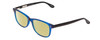 Profile View of Ernest Hemingway H4617 Designer Polarized Reading Sunglasses with Custom Cut Powered Sun Flower Yellow Lenses in Shiny Cobalt Dark Blue Black Unisex Cateye Full Rim Acetate 56 mm