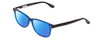 Profile View of Ernest Hemingway H4617 Designer Polarized Reading Sunglasses with Custom Cut Powered Blue Mirror Lenses in Shiny Cobalt Dark Blue Black Unisex Cateye Full Rim Acetate 56 mm