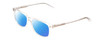 Profile View of Ernest Hemingway H4617 Designer Polarized Sunglasses with Custom Cut Blue Mirror Lenses in Crystal Clear Unisex Cateye Full Rim Acetate 56 mm