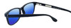Close View of Ernest Hemingway H4617 Designer Polarized Reading Sunglasses with Custom Cut Powered Blue Mirror Lenses in Matte Black Unisex Cateye Full Rim Acetate 56 mm