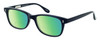 Profile View of Ernest Hemingway H4617 Designer Polarized Reading Sunglasses with Custom Cut Powered Green Mirror Lenses in Matte Black Unisex Cateye Full Rim Acetate 56 mm