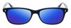 Front View of Ernest Hemingway H4617 Designer Polarized Reading Sunglasses with Custom Cut Powered Blue Mirror Lenses in Matte Black Unisex Cateye Full Rim Acetate 56 mm