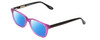Profile View of Ernest Hemingway H4617 Designer Polarized Sunglasses with Custom Cut Blue Mirror Lenses in Shiny Purple Black Unisex Cateye Full Rim Acetate 56 mm