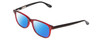 Profile View of Ernest Hemingway H4617 Designer Polarized Sunglasses with Custom Cut Blue Mirror Lenses in Shiny Red Crystal Black Unisex Cateye Full Rim Acetate 56 mm