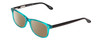 Profile View of Ernest Hemingway H4617 Designer Polarized Sunglasses with Custom Cut Amber Brown Lenses in Shiny Teal Blue Black Unisex Cateye Full Rim Acetate 56 mm