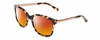 Profile View of Kate Spade GAYLA Designer Polarized Sunglasses with Custom Cut Red Mirror Lenses in Camel Tortoise Havana Brown Ladies Cateye Full Rim Acetate 52 mm