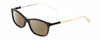 Profile View of Kate Spade CATRINA Designer Polarized Reading Sunglasses with Custom Cut Powered Amber Brown Lenses in Black White Ladies Cateye Full Rim Acetate 51 mm