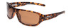 Profile View of Coyote Sonoma Unisex Wrap Designer Sunglasses Matte Tortoise Havana/Brown 61 mm