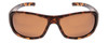 Front View of Coyote Sonoma Unisex Wrap Designer Sunglasses Matte Tortoise Havana/Brown 61 mm