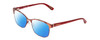 Profile View of Guess by Marciano GM0318 Designer Polarized Reading Sunglasses with Custom Cut Powered Blue Mirror Lenses in Snakeskin Matte Wine Red Ladies Classic Full Rim Metal 52 mm