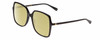 Profile View of Gucci GG0544S Designer Polarized Reading Sunglasses with Custom Cut Powered Sun Flower Yellow Lenses in Gloss Black Ladies Square Full Rim Acetate 57 mm