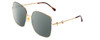 Profile View of Gucci GG0879S Designer Polarized Sunglasses with Custom Cut Smoke Grey Lenses in Gold/Tortoise Havana Ladies Square Full Rim Metal 61 mm