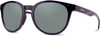 Profile View of Smith Optics Eastbank Designer Polarized Sunglasses with Custom Cut Smoke Grey Lenses in Crystal Midnight Purple Ladies Round Full Rim Acetate 52 mm