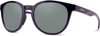 Profile View of Smith Optics Eastbank Designer Polarized Reading Sunglasses with Custom Cut Powered Smoke Grey Lenses in Crystal Midnight Purple Ladies Round Full Rim Acetate 52 mm