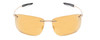 Front View of REVO Descend Z Unisex Oval Rimless Sunglasses in Gold/Champagne Gold Yellow 64mm