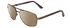 Profile View of REVO Freeman Designer Polarized Sunglasses with Custom Cut Amber Brown Lenses in Brown Unisex Pilot Full Rim Metal 58 mm