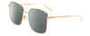Profile View of Gucci GG0802S Designer Polarized Sunglasses with Custom Cut Smoke Grey Lenses in Shiny Gold Unisex Square Full Rim Metal 57 mm