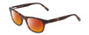 Profile View of Jones New York J229 Designer Polarized Sunglasses with Custom Cut Red Mirror Lenses in Tortoise Texture Havana Brown Gold Ladies Oval Full Rim Acetate 48 mm