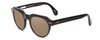 Profile View of Ernest Hemingway H4816 Designer Polarized Sunglasses with Custom Cut Amber Brown Lenses in Shiny Black Unisex Round Full Rim Acetate 48 mm
