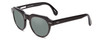 Profile View of Ernest Hemingway H4816 Designer Polarized Reading Sunglasses with Custom Cut Powered Smoke Grey Lenses in Shiny Black Unisex Round Full Rim Acetate 48 mm