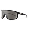 Profile View of Suncloud Double Up Pit Viper Style Full Rim Sport Shield Sunglasses in Black with Polar Gray