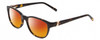 Profile View of Jones New York J755 Designer Polarized Sunglasses with Custom Cut Red Mirror Lenses in Tortoise Havana Brown Gold Unisex Oval Full Rim Acetate 52 mm