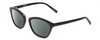 Profile View of Jones New York J766 Designer Polarized Reading Sunglasses with Custom Cut Powered Smoke Grey Lenses in Gloss Black Ladies Cat Eye Full Rim Acetate 52 mm