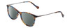 Profile View of Lucky Brand D510 Designer Polarized Sunglasses with Custom Cut Smoke Grey Lenses in Blue Brown Stripe Horn Unisex Cat Eye Full Rim Acetate 52 mm