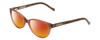 Profile View of Lucky Brand D701 Designer Polarized Sunglasses with Custom Cut Red Mirror Lenses in Brown Crystal Unisex Square Full Rim Acetate 49 mm