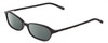 Profile View of Jones New York J220 Designer Polarized Sunglasses with Custom Cut Smoke Grey Lenses in Black Ladies Cat Eye Full Rim Acetate 49 mm