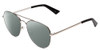 Profile View of Book Club Hard Crimes Designer Polarized Sunglasses with Custom Cut Smoke Grey Lenses in Black Silver Unisex Pilot Full Rim Metal 55 mm