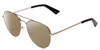 Profile View of Book Club Hard Crimes Designer Polarized Reading Sunglasses with Custom Cut Powered Amber Brown Lenses in Black Silver Unisex Pilot Full Rim Metal 55 mm