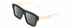 Profile View of GUCCI GG0962S Designer Polarized Sunglasses with Custom Cut Smoke Grey Lenses in Black Ivory White Unisex Square Full Rim Acetate 55 mm