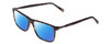 Profile View of Chopard VCH240 Designer Polarized Reading Sunglasses with Custom Cut Powered Blue Mirror Lenses in Brown Auburn Tortoise Havana/Grey Mens Rectangular Full Rim Metal 55 mm