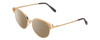 Profile View of Chopard VCHC51S Designer Polarized Sunglasses with Custom Cut Amber Brown Lenses in Rose 23KT Gold Plated/Grey Crystal Sparkles Ladies Cat Eye Full Rim Metal 53 mm