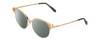 Profile View of Chopard VCHC51S Designer Polarized Sunglasses with Custom Cut Smoke Grey Lenses in Rose 23KT Gold Plated/Grey Crystal Sparkles Ladies Cat Eye Full Rim Metal 53 mm