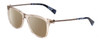 Profile View of John Varvatos V418 Designer Polarized Sunglasses with Custom Cut Amber Brown Lenses in Smoke Crystal/Silver/Blue Tortoise Ladies Panthos Full Rim Acetate 52 mm